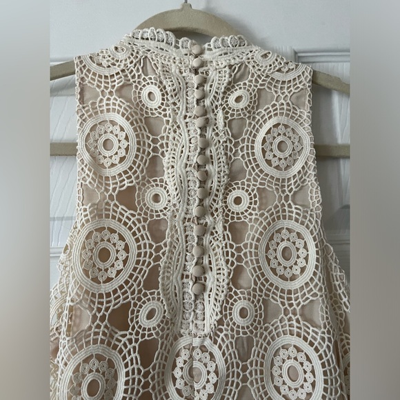NWT Free People Ivory Lace Crochet Dress size 4 - Picture 4 of 7